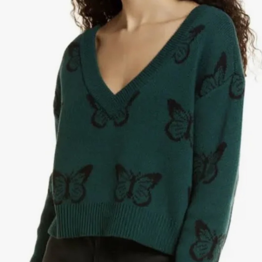 Pacsun Crop Butterfly Sweater